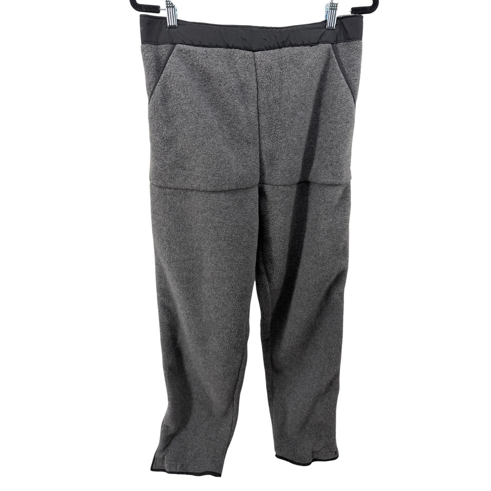 Vintage LL Bean Gray Fleece Pants Full Side Zip Women's Size L Made in USA